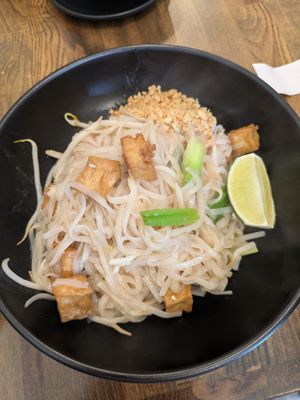 Vegan pad thai w/ tofu at Thai Cafe Lynn in Lynn