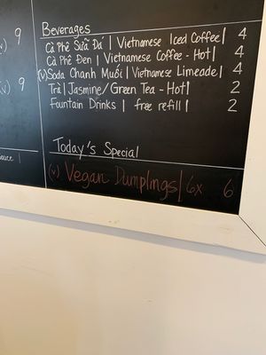 Vegan dumpling special!! at Chi Em Eats in Emporia