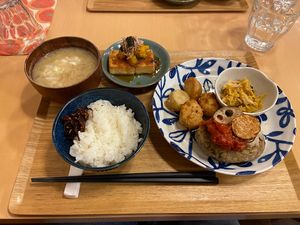 Vegan set meal  at Tsubame Kissashitsu in Kurashiki