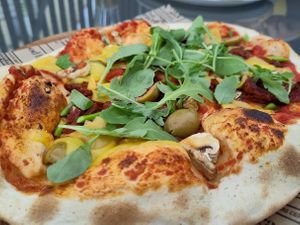 pizza is ok, but they could use a better chease at Castello Pizzeria in Kuressaare