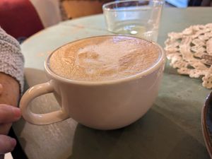 Oatmilk cappuccino at Good Mood Food in Kuressaare