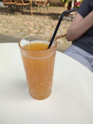 apple juice at Good Mood Food in Kuressaare