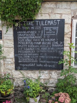 Menu board. at Good Mood Food in Kuressaare