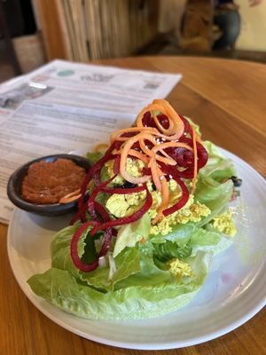 Vegan brekky burrito with lettuce as wraps?!  at Bali Buda in Ungasan