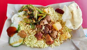 Nasi briyani with added ladies finger at Xi Shi Fu Vegetarian 惜施福 in Central Singapore
