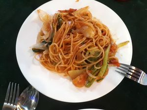 Spaghetti with vegetables  at Ram Spring Roll in Hoi An