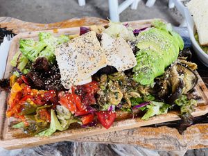 Vegan plate for breakfast   at Painapol in Holbox