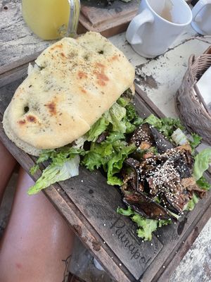 Focaccia with veggies  at Painapol in Holbox