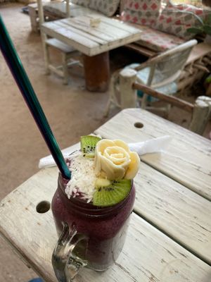 Beautiful Perfect vegan smoothies   at Painapol in Holbox
