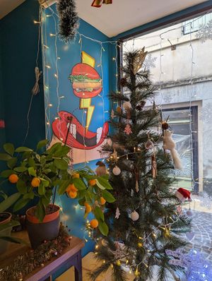 Window decoration at VegaSpix in La Ciotat