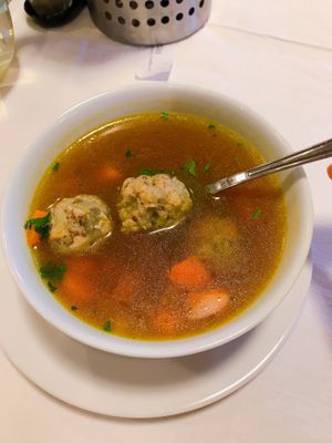 Typical czech soup with “knedlicky”/dumplings at Pilgrim in Brno