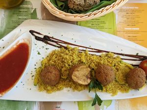 Falafel with quinoa at Lacroma in Dubrovnik