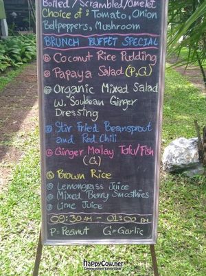 Menu specials at Sattva at Samahita Retreat in Koh Samui