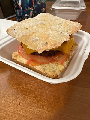 Heura burger at Duke's in Miliano