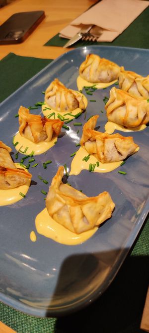 Gyozas morcilla at Duke's in Miliano