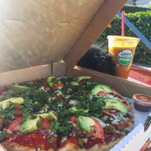 Special pizza at Leonor's Mexican Vegetarian Restaurant in Studio City
