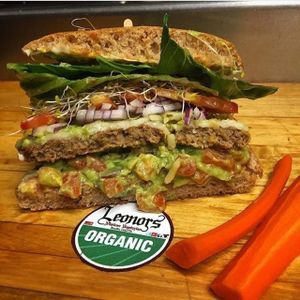 California Cheese Burger  at Leonor's Mexican Vegetarian Restaurant in Studio City