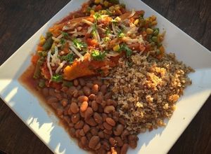 Vegan Veggie tamal  at Leonor's Mexican Vegetarian Restaurant in Studio City