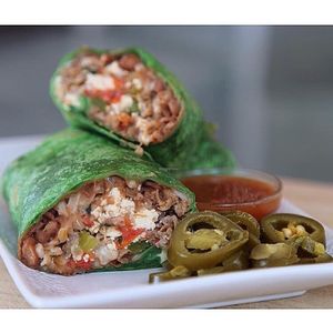 Vegan breakfast burrito at Leonor's Mexican Vegetarian Restaurant in Studio City