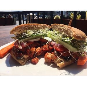 Chick'N Bolivian Sandwhich  at Leonor's Mexican Vegetarian Restaurant in Studio City