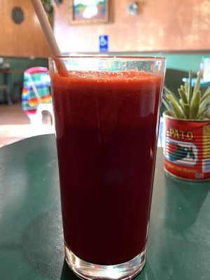 The Vampire - beet juice - yummy  at Leonor's Mexican Vegetarian Restaurant in Studio City