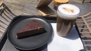 Mousse au Chocolat & Café Latte   at AmaZone Cafe in Moliets