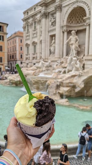 Limoncello, passionfruit and dark chocolate at Gelato Artigianali in Rome