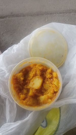 aloo gobi (picture taken 1 day later outside of my workplace)  at Taj Palace in Hilliard