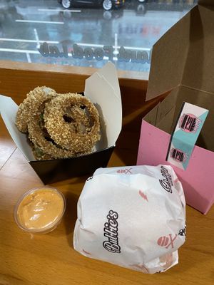 Onion rings  at Bubbie's - Plant Burgers at Plant Food Lab in Washington