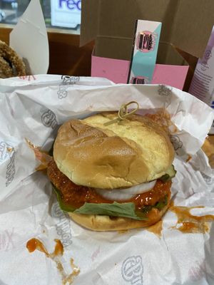 Buffalo chicken sandwich  at Bubbie's - Plant Burgers at Plant Food Lab in Washington