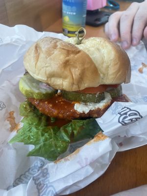 Buffalo chicken  at Bubbie's - Plant Burgers at Plant Food Lab in Washington