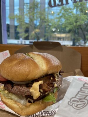 Double impossible burger  at Bubbie's - Plant Burgers at Plant Food Lab in Washington