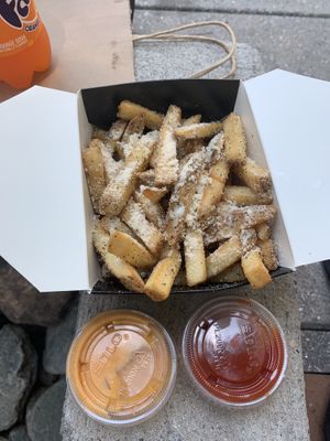 Parmesan fries  at Bubbie's - Plant Burgers at Plant Food Lab in Washington