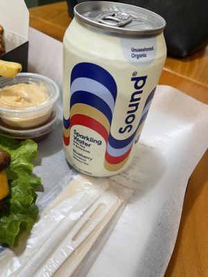 Sparkling water  at Bubbie's - Plant Burgers at Plant Food Lab in Washington