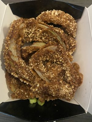 Onion rings  at Bubbie's - Plant Burgers at Plant Food Lab in Washington