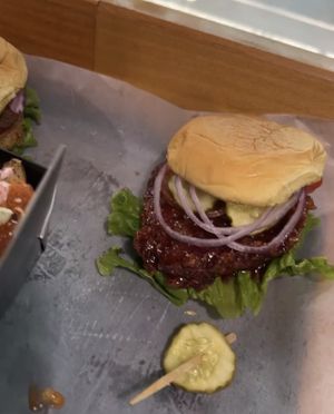 The PBJ fried Chick’n sandwich   at Bubbie's - Plant Burgers at Plant Food Lab in Washington