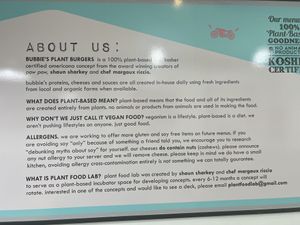 They don’t Pû$H Vegan LïFèStÿłE on anyone 🥹. Apologist thing to write   at Bubbie's - Plant Burgers at Plant Food Lab in Washington