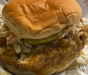 Agave Mustard Fried Chick'n Sandwich at Bubbie's - Plant Burgers at Plant Food Lab in Washington