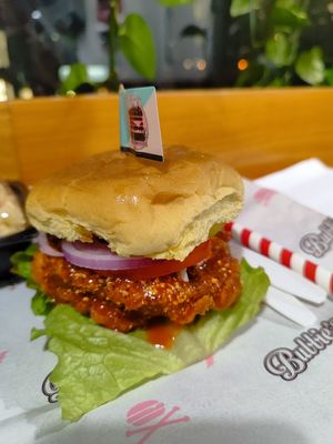 Sweet tea fried chicken at Bubbie's - Plant Burgers at Plant Food Lab in Washington