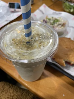 Pistachio milk shake  at Bubbie's - Plant Burgers at Plant Food Lab in Washington