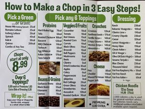 Menu at Chop Stop in Brea