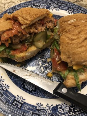 Vegan saki burger 🍔  at Saki Souvlaki  in Cheltenham