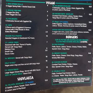 Updated menu Feb 2020 at Saki Souvlaki  in Cheltenham