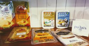 Vegan cheese, tofu at La Huchette in Mons