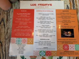 Menu April 2026 at Los Fridays in Daylesford