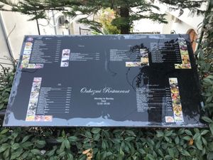 Menu at Onhezmi in Sarande