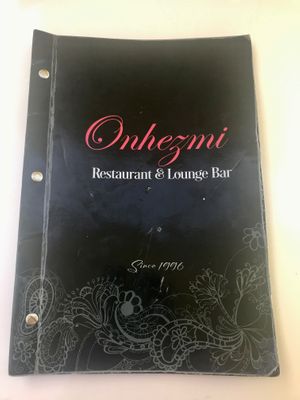 Menu at Onhezmi in Sarande