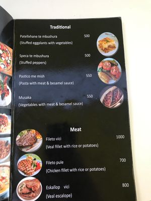 menu page at Onhezmi in Sarande