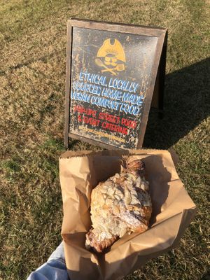 Almond croissant (£4, huge!)🤤  at Soy Ahoy in Bristol