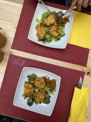 Savoury vegan doughnuts 👌👌👌👌 at Le Baobab in Dunkirk